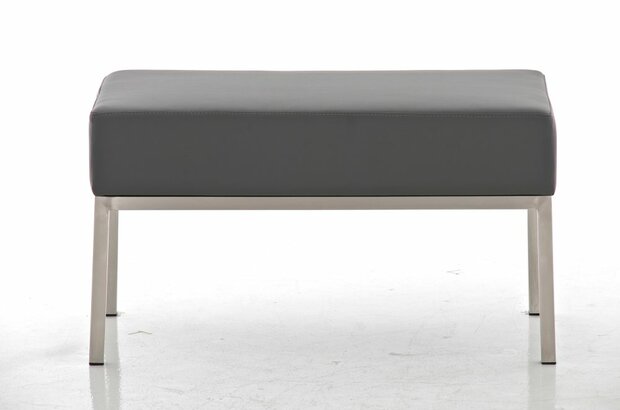 Tweezitsbank Limigi 80x40 Kunstleer grijs, Grijs