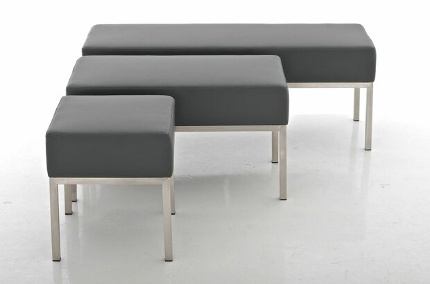 Tweezitsbank Limigi 80x40 Kunstleer grijs, Grijs