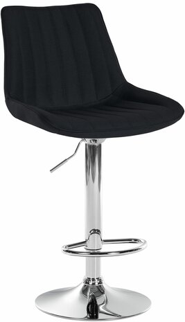 Barkruk Tino Stof zwart,chroom, Zwart