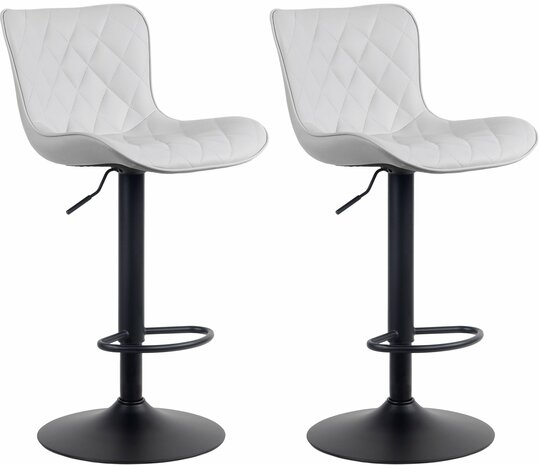 Set van 2 barkrukken Amme wit,Kunstleer, Wit