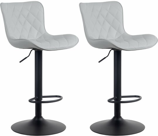Set van 2 barkrukken Amme grijs,Kunstleer, Grijs