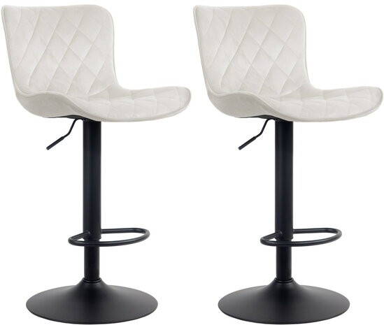 Set van 2 barkrukken Amme Creme,Fluweel