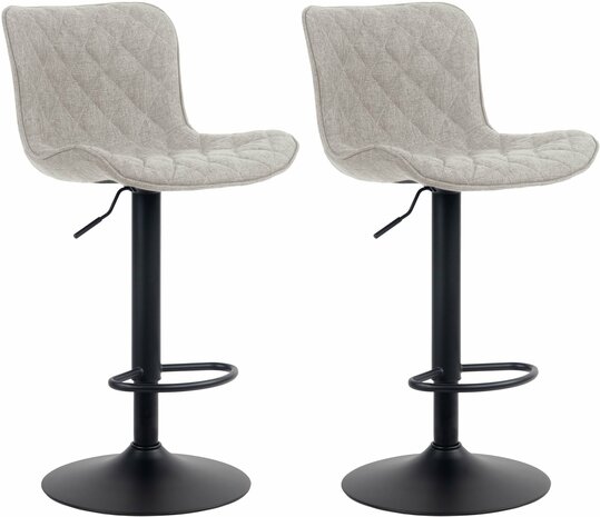 Set van 2 barkrukken Amme Taupe,Stof