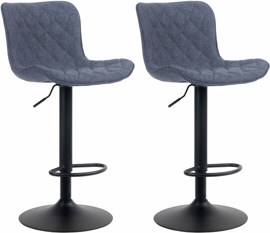 Set van 2 barkrukken Amme Blauww,Stof