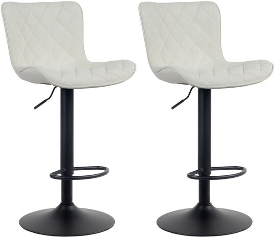 Set van 2 barkrukken Amme Creme,Stof