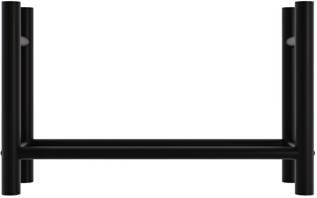 Houtopslag Madye zwart rond,30x100x60 cm, Zwart