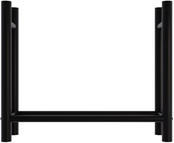 Houtopslag Madye zwart rond,30x100x80 cm, Zwart