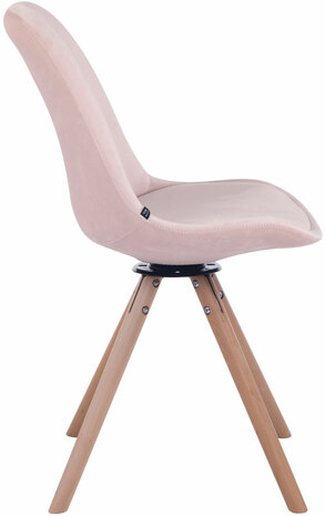 Eetkamerstoel Treyos fluweel natura,roze, 