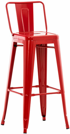 Metaal Barkruk Mosan rood, Rood