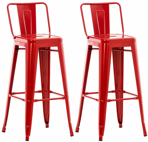 Set van 2 barkrukken Mosan rood, Rood
