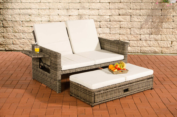 Wicker Loungebank Incini 5mm grijs gevlekt,gebroken wit, Grijs