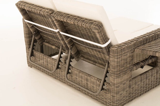 Wicker Loungebank Incini 5mm grijs gevlekt,gebroken wit, Grijs