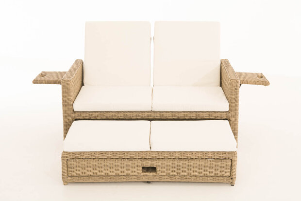 Wicker Loungebank Incini 5mm natura,gebroken wit, 