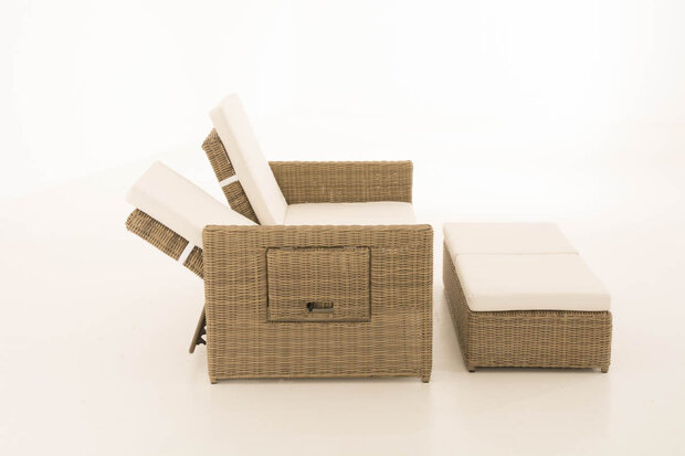 Wicker Loungebank Incini 5mm natura,gebroken wit, 