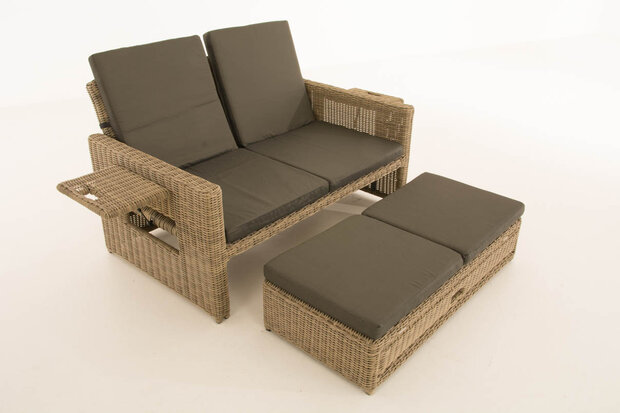 Wicker Loungebank Incini 5mm natura,antraciet, 