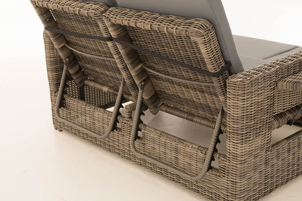 Wicker Loungebank Incini 5mm grijs gevlekt,ijzerachtig grijs, Grijs