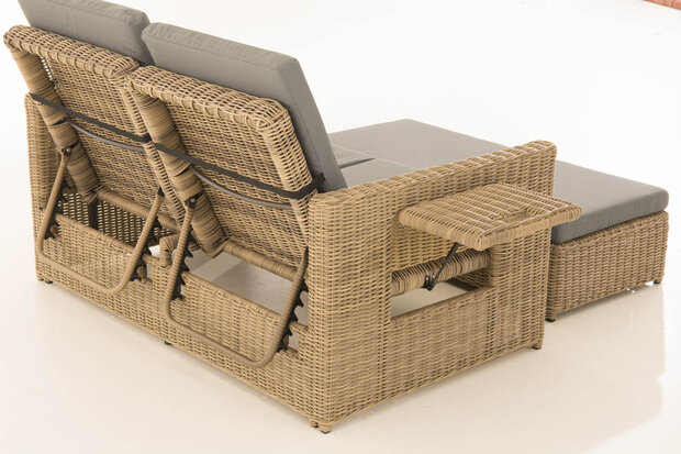 Wicker Loungebank Incini 5mm natura,ijzerachtig grijs, 