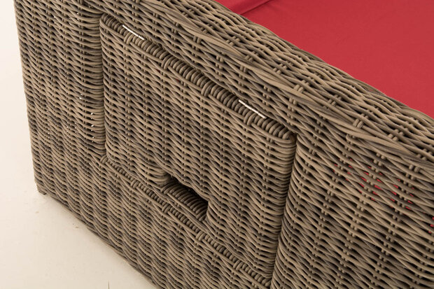 Wicker Loungebank Incini 5mm grijs gevlekt,robijnrood, Grijs