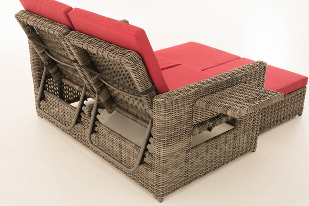 Wicker Loungebank Incini 5mm grijs gevlekt,robijnrood, Grijs