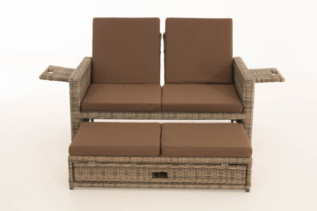 Wicker Loungebank Incini 5mm grijs gevlekt,aardsbruin, Grijs