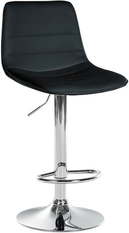 Lix Barkruk - Kunstleer zwart,chroom, Zwart