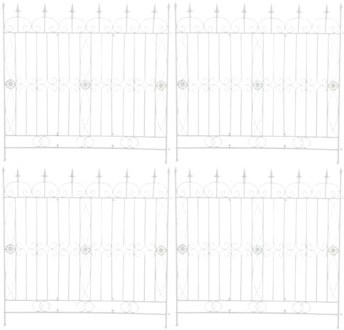 Set van 4 tuinhekken Mongald wit, Wit