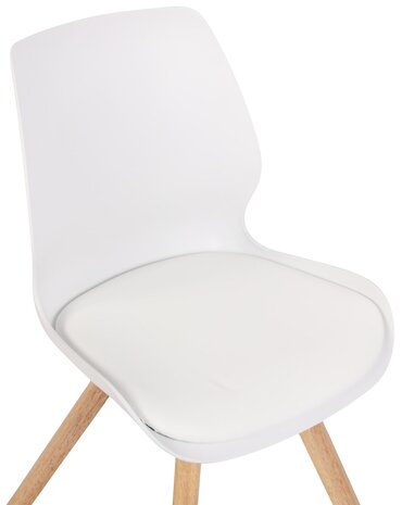 Set van 2 eetkamerstoelen Lanu wit,Plastic, Wit