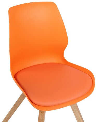 Set van 2 eetkamerstoelen Lanu oranje,Plastic, Oranje