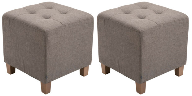 Set van 2 hockers Phoraa Taupe