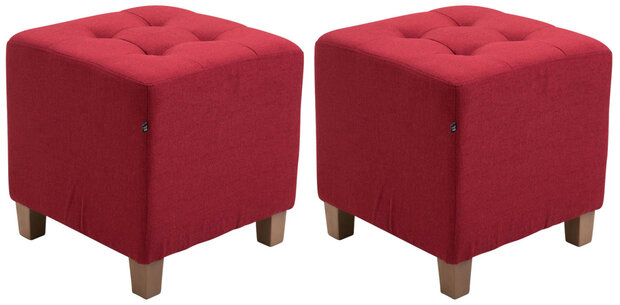 Set van 2 hockers Phoraa rood, Rood