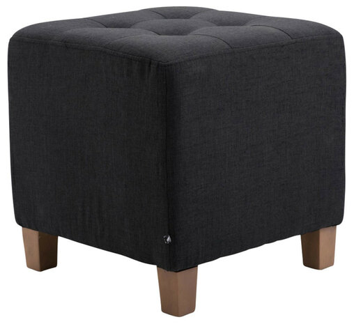 Set van 2 hockers Phoraa zwart, Zwart