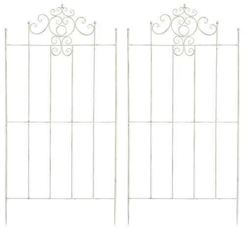 Set van 2 Trellis Pieli 170 x 86 cm antiek/wit, Wit