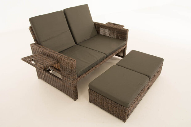 Wicker Loungebank Incini 5mm bruin gemeleerd,antraciet, Bruin