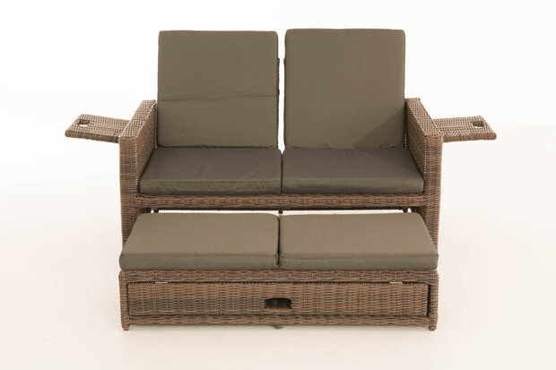 Wicker Loungebank Incini 5mm bruin gemeleerd,antraciet, Bruin