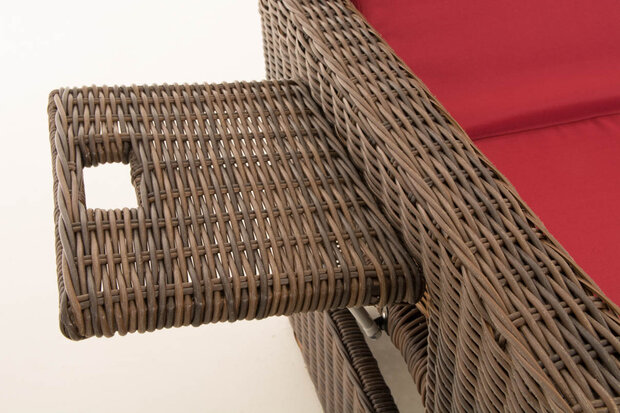 Wicker Loungebank Incini 5mm bruin gemeleerd,robijnrood, Bruin