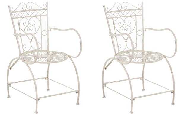 Set van 2 Shaele Tuinstoelen antiek/Creme