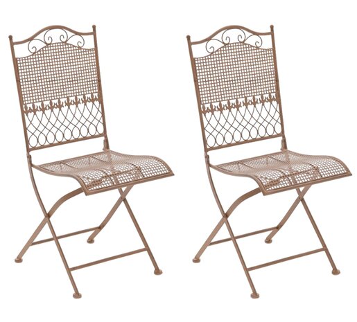 Set van 2 opvouwbare tuinstoelen Karin antiek bruin, Bruin