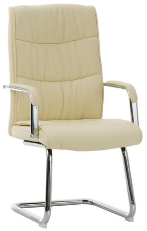 Set van 2 Cora eetkamerstoelen - Kunstleer Creme