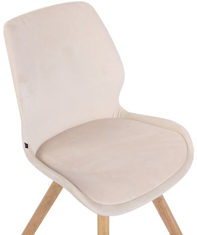 Set van 2 eetkamerstoelen Lanu Creme,Fluweel