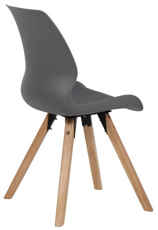 Set van 4 eetkamerstoelen Lanu grijs,Kunststof, Grijs