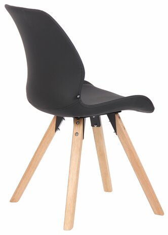 Set van 4 eetkamerstoelen Lanu zwart,Kunstleer, Zwart