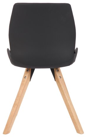 Set van 4 eetkamerstoelen Lanu zwart,Kunstleer, Zwart