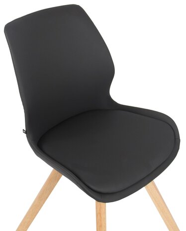 Set van 4 eetkamerstoelen Lanu zwart,Kunstleer, Zwart