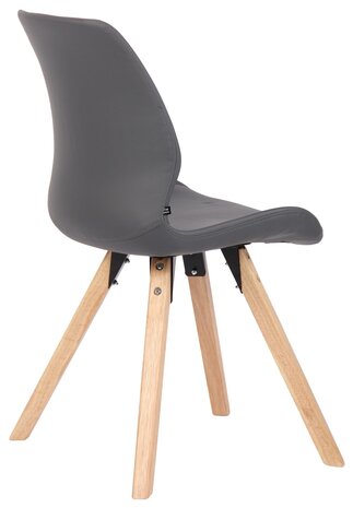 Set van 4 eetkamerstoelen Lanu grijs,Kunstleer, Grijs