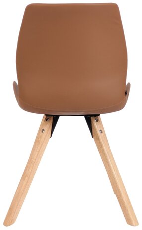 Set van 4 eetkamerstoelen Lanu licht bruin,Kunstleer, Bruin