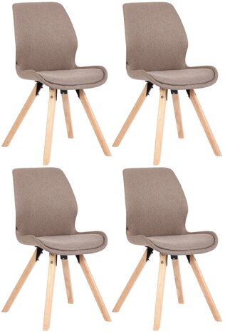 Set van 4 eetkamerstoelen Lanu Taupe,Stof