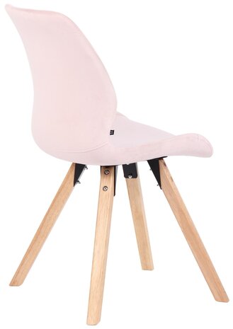 Set van 4 eetkamerstoelen Lanu roze,Fluweel, 