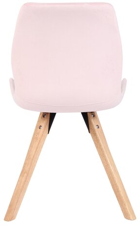 Set van 4 eetkamerstoelen Lanu roze,Fluweel, 