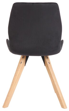 Set van 4 eetkamerstoelen Lanu zwart,Fluweel, Zwart