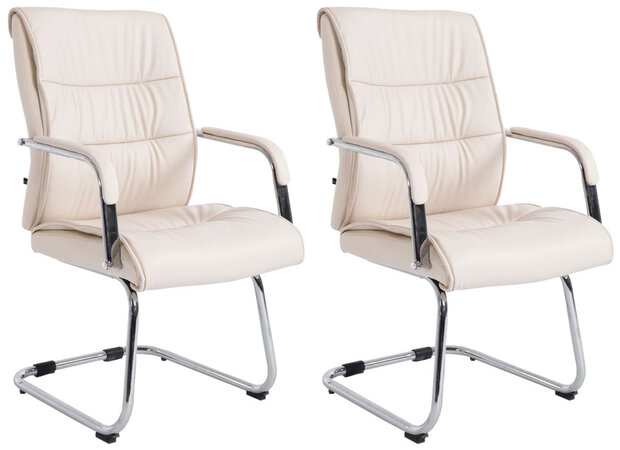 2er Set Besucherstühle Seevirt, Creme